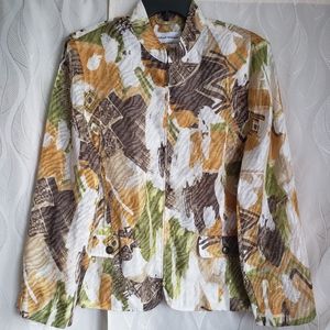 Sheer Mandarin Collar Zip Up Lightweight Jacket